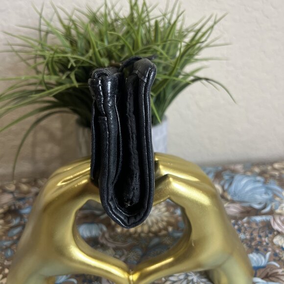 FOSSIL LONG LIVE VINTAGE BLACK DISTRESSED LEATHER WALLET Tri-fold - Picture 4 of 10